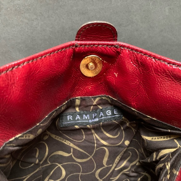 Rampage Clutch | Deep Cherry | Gold Accents | Removable Strap - Picture 8 of 11